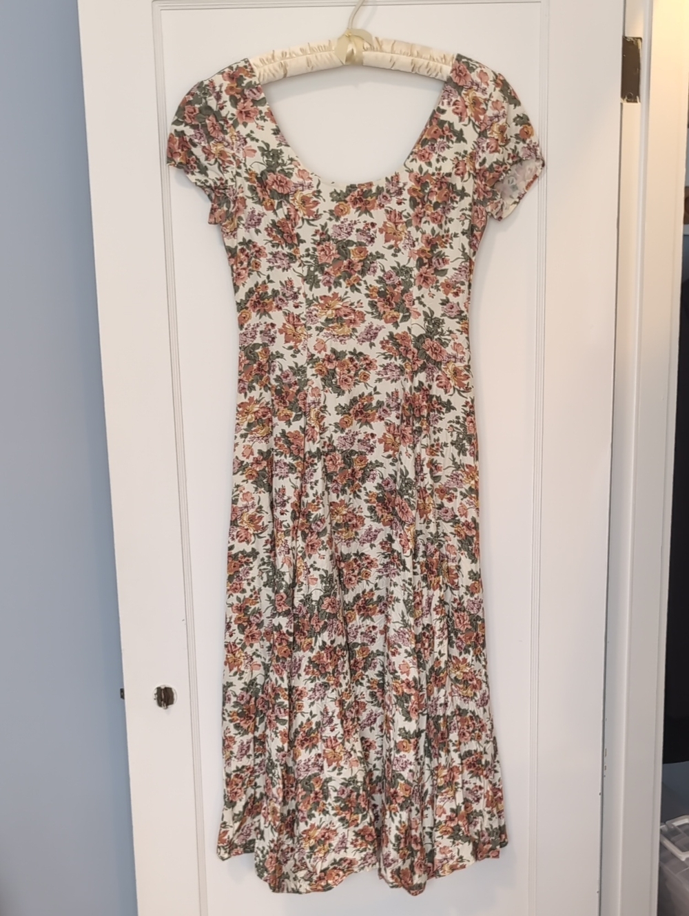 Vintage Express Cottagecore Floral Tea Party Midi Dress
